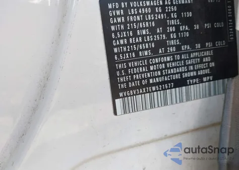 2014 Volkswagen Tiguan R-Line/S/Se/Sel из США, поврежденный, VIN WVGBV3AX7EW521577